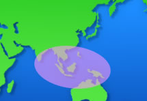 胡蝶蘭の原産地分布図